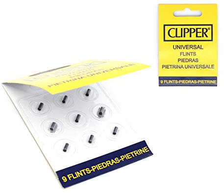 Clipper Lot de 2 (packs de 9) pierres a briquet Convient pour tous les briquets, y compris les briquets Zippo