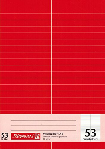 Vokabelheft BRUNNEN 24 Blatt/A6 - Lineatur 53 - liniert mit 2-Spalten