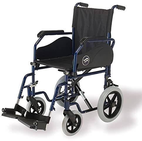 Sunrise Medical - Silla de ruedas plegable brezzy 90 con ruedas traseras macizas de 12”, medida 40x40 cm, color negro