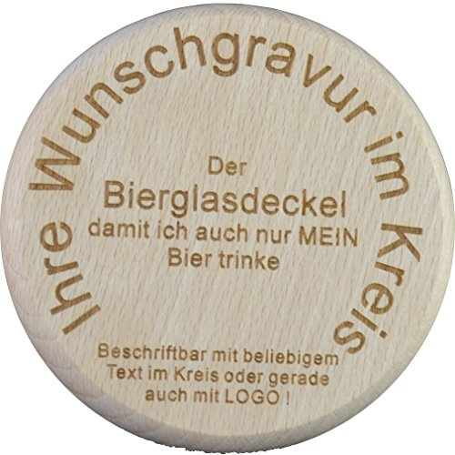 Bierglasdeckel mit individueller Gravur (2 Stück)