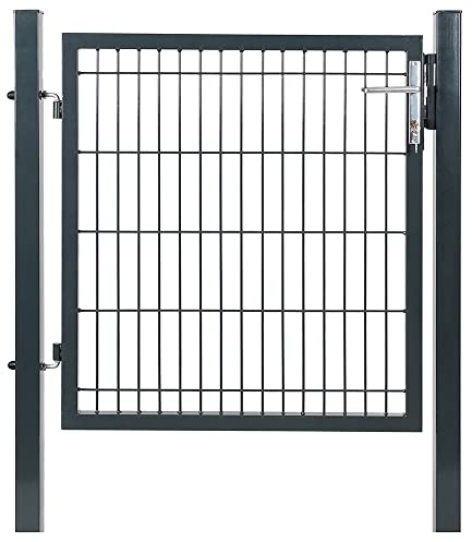 VERDELOOK | Cancello per recinzioni in Ferro 100x100 cm, Comprensivo di Pali di Sostegno Quadrati 60x60 mm