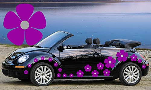 TEEZ 32 Purple & Silver Pansy Car decals,Car Graphic,Car stickers,Flower Stickers