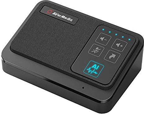 AVerMedia Altavoz AS311 AI: supresión de Ruido con AI, Captura de Voz Mejorada, Enchufe y Juego USB, fácil configuración, micrófono de Conferencia y Altavoz para Trabajar Desde casa