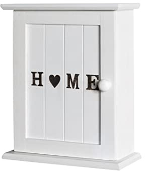 HAKU Cassetta portachiavi bianco, MDF, metallo - Dim. L 26 cm x A 32 cm x P 12 cm, Stile Mobili Costieri