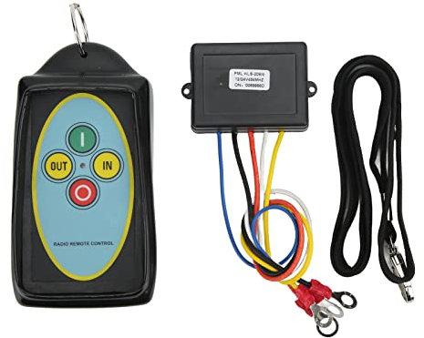 Kit Telecomando Verricello Wireless, Telecomando Verricello Wireless Universale 12V 24V 75ft a Lungo Raggio con Ricevitore 434MHZ, per Argani di Recupero Tuff Stuff