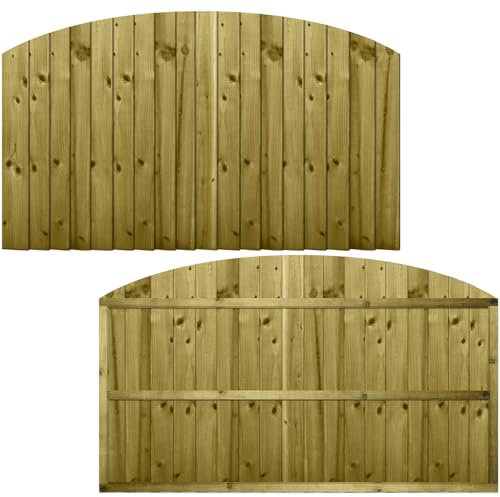 Premier Garden Supplies DOME TOP Feather Edge Fence Panel Width: 6ft (183cm) x Shoulder Height: 3ft (90cm) [Full Height. 110cm] Rough Sawn Closeboard Fully Framed Garden Boundary Fencing Panels