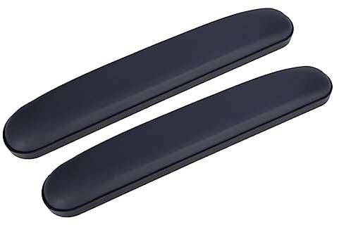 Garneck Armlehnenpolster 33cm lang PVC Schaumstoffkissen Schwarze Lederoberfläche Rutschfeste Unterseite für Rollstühle Komfortabler Schutz und Unterstützung 2 Stück Inkl Schraubenzubehör