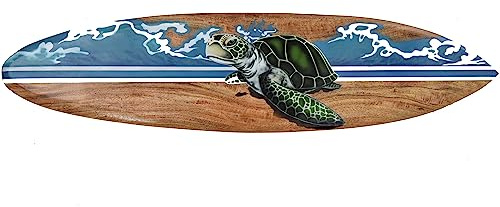 Generisch Deko Schildkröte Surfboard 100cm mit Meeresschildkröte Motiv Dekoratives Wandboard für Bar
