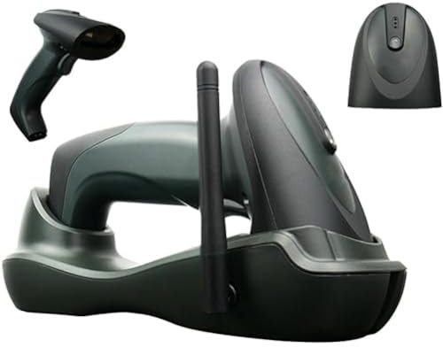1D Barcode-Scanner, kabellos mit Speichermodus, manuell gescannt, Funkreichweite bis zu 400 Meter, Dockingstation, eingebauter Speicher, Speichermodus, Laser, Kassensystem, HDWR HD1900