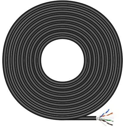 AISENS - A135-0673 - Câble réseau extérieur étanche RJ45 Cat.6 FTP Rigido AWG24 Noir 100 m