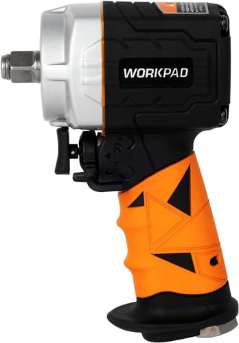 WORKPAD Pneumatic Impact Wrench,Max. loosening Torque 750 Nm, Square Drive 12.7 mm (1/2 inch), Ideal for use in confined Spaces, e.g. in Gearbox and Engine Areas.(750.NM)
