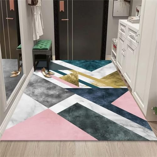 TiLEze Carpet Orientteppiche Teppich Outdoor Wohnzimmerteppich rosa grau grün Heimteppich geeignet für Schlafzimmer Esszimmer waschbar 130X190cm Wohnzimmerdeko 4ft 3.2''X6ft 2.8''