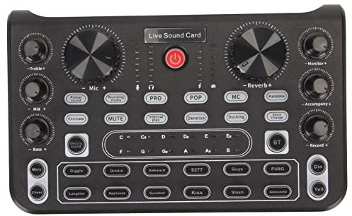 Scheda Dal Vivo, Mini Mixer con 8 Effetti e Voce, Mixer DJ con Interfaccia, Pacchetto di Apparecchiature Podcast per Streaming Live, Giochi, PC, Laptop