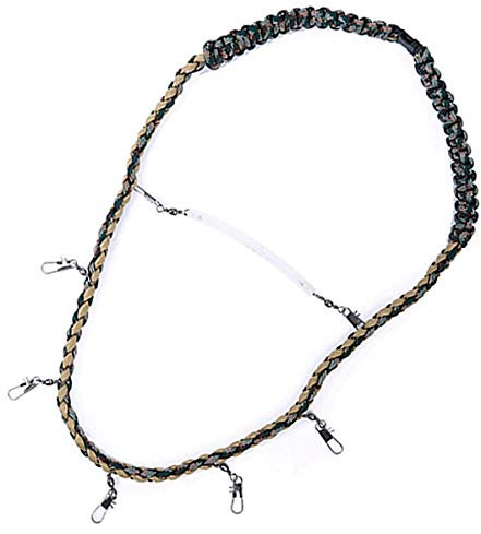 Eighosee Collar con cordón para pesca con mosca, cuerda de pesca para colgar al aire libre, accesorios de pesca
