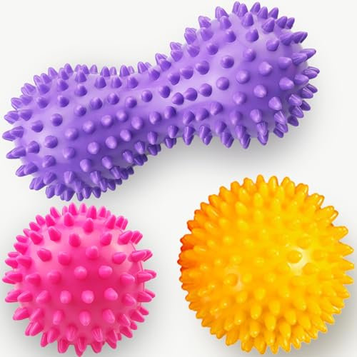 3 Stück Igelbälle Massageball, Massagebälle Faszienball, Fußmassageroller, Massagebälle Igelball, Faszienball für Rücken, Bein, Fuß und Hand Muskelmassage
