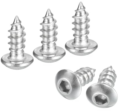 QUARKZMAN M4x10mm Selbstschneidende Innensechskantschrauben 200 Stück | Innensechskant Rundkopf Schraube Edelstahl 304 Bohrschrauben Flachkopf Maschinenschraube für DIY Holz Hardware