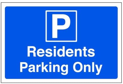 Endast parkering - säkerhetsskylt - 3 mm aluminium dibond för inomhus/utomhusbruk (300 mm x 200 mm) 7 m visningsavstånd.