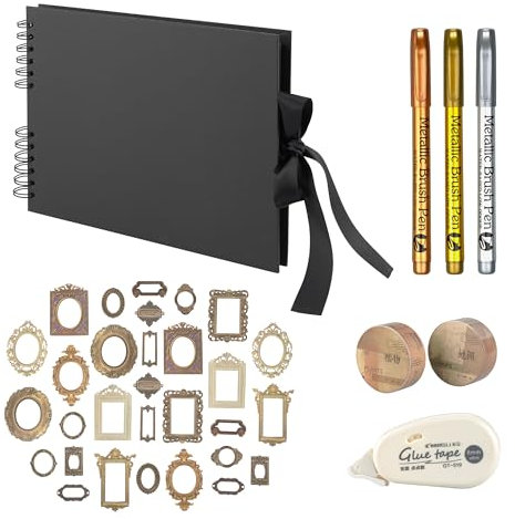 TONOLOPA Album Fotos para Pegar y Escribir, 40 hojas, 80 paginas 29 x 21.5 cm, Album de Fotos, Scrapbook, Sticker Marcos, Pegamento Fotos, Rotuladores, Washitape. Guarda tus recuerdos