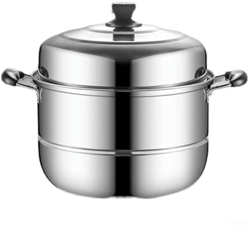 Zilimontt Stainless Steel Steamer For Induction And Gas Stoves,Retains Nutrients Steamer Pot,Cooking With Stock Pot And Vegetable Steamer,Food Steamer Cookware (30cm)