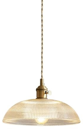 SEMANHUAOZ Clear Glass Dome Pendant Lighting, Vintage Adjustable Height Semicircle Hanging Light Fixture for Kitchen Island, Dining Room Table, Over Sink, Nordic Ceiling Chandelier