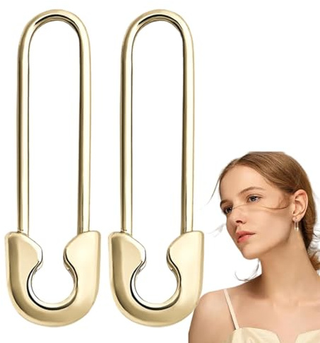 Säkerhetsnål örhängen för kvinnor, metall pappersklippörhängen, säkerhetsnål dinglande örhängen punk pin dinglande örhänge för kvinnor flickor, Refer to description, Metall, Unisex