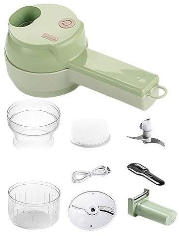 Tagliaverdure portatile elettrico schiacciapatate e affettatrice per verdure con funzione di pulizia del pulsante per cuochi domestici