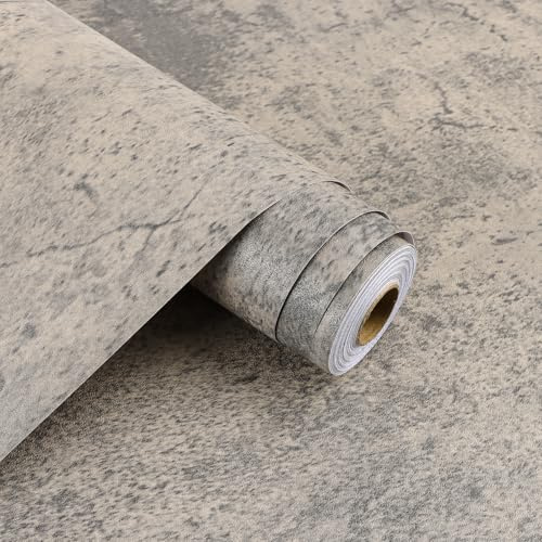 Arthome Strukturiert Selbstklebende Tapete,Klebefolie Möbel Vinyl Möbelfolie Wasserdichte Dekorative Aufkleber für Schlafzimmer Schränke Abnehmbare Wandverkleidung,Grau Braun Beton,40cmx3m