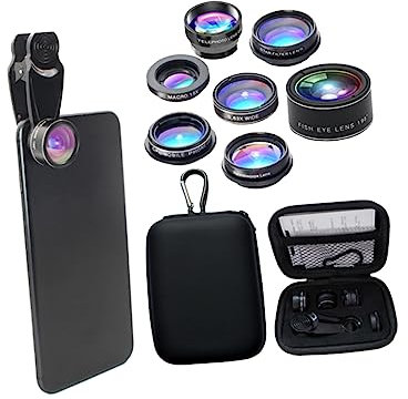 DOITOOL Smartphone-objektiv Teilen Fischaugenlinse Starlight-zielrohr Super-weitwinkel Makro Telekonverter Polarisationslinse Und Kaleidoskoplinse Aus Schwarz