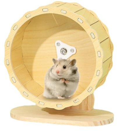 Criceto Silenziatore Ruota, Criceto Ruota silenziosa consigliata Criceto Silenzioso Criceto Rotante Auto in Legno Piccolo Animale Esercizio Esercizio Criceto Silenzioso Ruota Ruota del Mouse Spinner