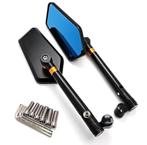 Motorrad Rückspiegel Für Z750 Für Z900 Z800 Z1000 Motorrad CNC Aluminium Rückansicht Rückspiegel Seite Spiegel Lenkerendenspiegel(Schwarz)