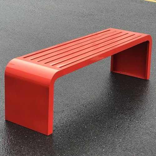 Wetterfeste Outdoor-Bank mit Stahlrahmen, Premium-Metall-Blumenbank für Garten und Terrasse, 120 x 40 x 45 cm, Farbe: A)