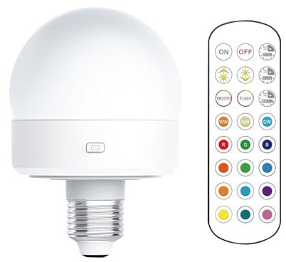 Bombillas LED, desmontable con control remoto, cambio de color, batería de larga duración, base magnética tipo C, ahorro de energía, lámpara de hogar para luz nocturna