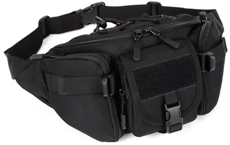 Taktisk midjeväska för män midjeväska höftbälte utomhus vandring fiske Bumbag med lapp