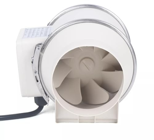 DHQCQL rörfläkt, 150/200/220 mm frånluftsfläkt, 220 V 220/540/900 m³/h kanal rörfläkt, inline frånluftsfläkt för vinterträdgård, växthus, källare, garage, kök, badrum (150 mm 75 W)