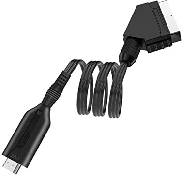 Angoily Adaptateur Scart vers Vidéo Et Audio Câble Scart Convertisseur Direct Plug and Play pour TV VHS DVD Conversion Signal Analogique Numérique Installation Facile Et Portable