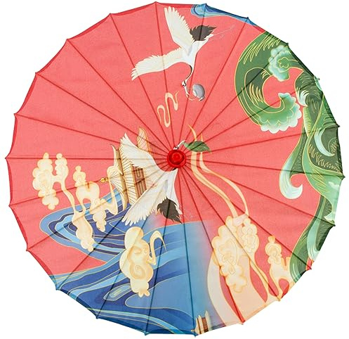 Parapluie en papier traditionnel japonais parapluie en papier huilé de 32 pouces chinois d'art classique pour femmes parasol de danse avec cadre en bambou style 2