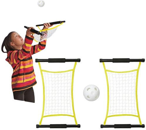 DEYUCUL Switch Ball Game Set - 2 Player Launch Nets with Tennis & Pickleball | Portable Outdoor & Indoor Game for Gardens, Parks & Small Spaces | Active Fun for Kids, Teens & Families