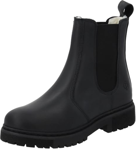 Palado Chelsea Boots Damen Alicudi – modische Boots Made in Portugal - bequeme & warme Winterschuhe - robuste Stiefeletten Schwarz Matt/Schwarz UK5,5 - EU38