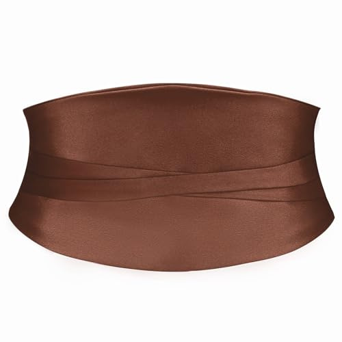SUOSDEY Satin breite Gürtel für Damen Kleider, Vintage Mode dehnbarer Taillengürtel elastischer Cinch Bund