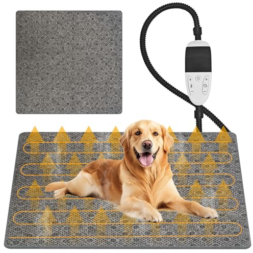 CACSPS Heizkissen für Haustiere – Heizmatte für Katzen und Hunde mit Temperaturregelung und automatischer Abschaltung (120 x 70 cm)