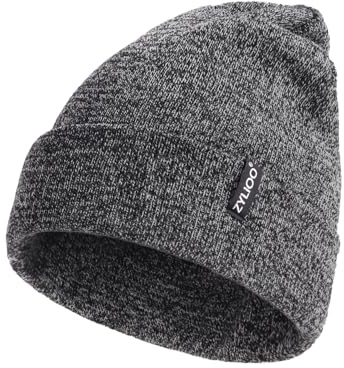 Zylioo XXL/3XL Strickmütze Für Großen Kopf, Wintermütze Beanie Mütze Mit Schirm, Übergroße Winter Warme Knit Cuffed Watch Cap