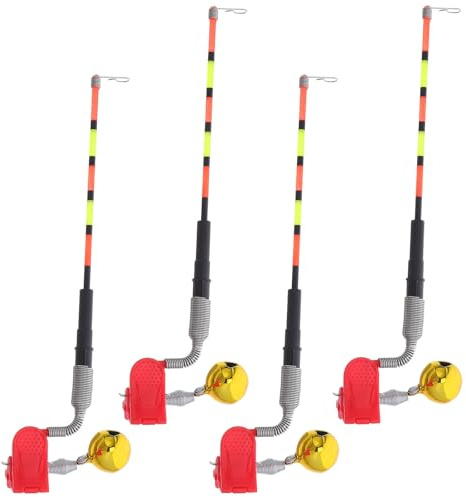 Kisangel 4 indicadores de mordida: indicador de mordida con luz LED para pesca nocturna de carpa y hielo, equipo de pesca de alta sensibilidad para cañas