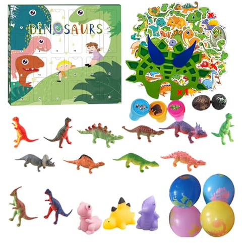 Dinosaurier-Countdown, 24 Tage Spielzeug, Countdown-Kalender, Tierfiguren, Sammlung, Dekoration, Geschenk für Familie, Weihnachten, Party, Schule