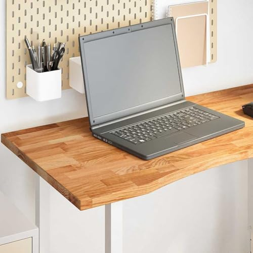 QJBSAVVA Tischplatte Hellbraun 100x50x2,5 cm Massives Eichenholz Schreibtischplatte mit feiner Lackierung Moderne Holzplatte Robust & Langlebig, für Home Office Küche Balkon Garten