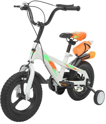HUOMMGS Kinderfahrrad 12 Zoll Upgraded Kinder Fahrrad mit Stützrädern & Wasserflasche HöHenverstellbar Jugend Fahrrad für 2-5 Jahre Kinders Trainingsfahrrad für Jungen & Mädchen