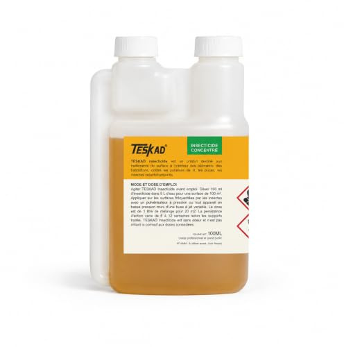 Teskad Insecticide Ultra Concentré 100 ml – Formule Puissante à Diluer – Action Choc Contre Punaises de Lit, Insectes Rampants et Volants