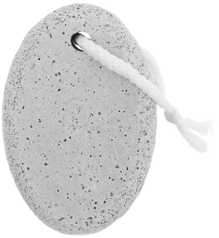 Natürlicher Bimsstein für Pediküre und Hornhautentfernung, Oval | Vulkanstein, Ergonomische Form, Peeling für Füße und Abgestorbene Hautschüppchen, Hellgrau