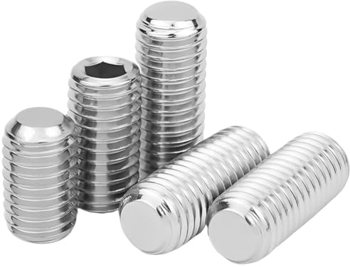 VELSIN 20 Piezas Tornillo Sin Cabeza - M8 x 8mm Tornillos de Máquina con Hexágono Interno Tornillos de Acero Inoxidable Rosca Plateados