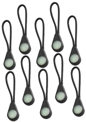 CLISPEED 10 Piezas Tiradores De Cremallera Antipérdida Luminosos Extensor De Cremallera Para Mochila Cabezales De Para Bolsas Chaquetas Y Equipaje 2.36X0.47X0.19In