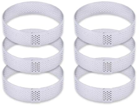 FUBESK Lot de 6 anneaux à gâteau ronds perforés pour la maison